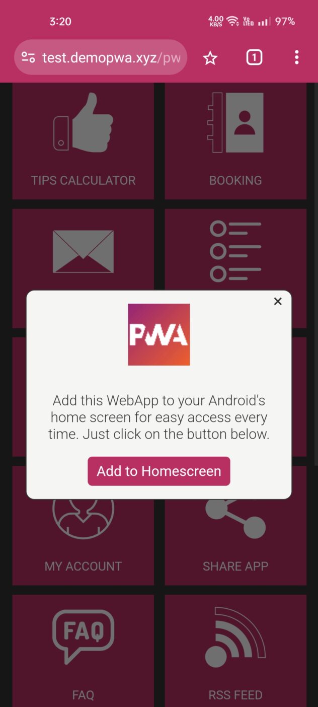 Android Install Pwa PWA Android Demo (Advanced) | WebVista | Siberian CMS Store