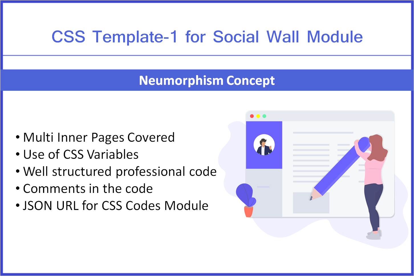 CSS Template-1 for Social Wall | WebVista | Siberian CMS Store